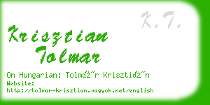 krisztian tolmar business card